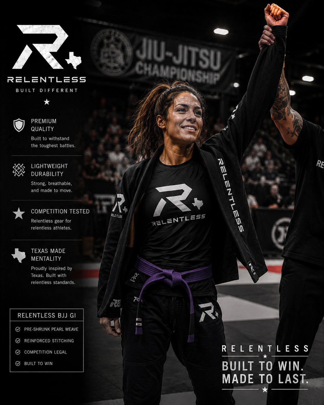 Relentless jiu-jitsu gi athlete product board