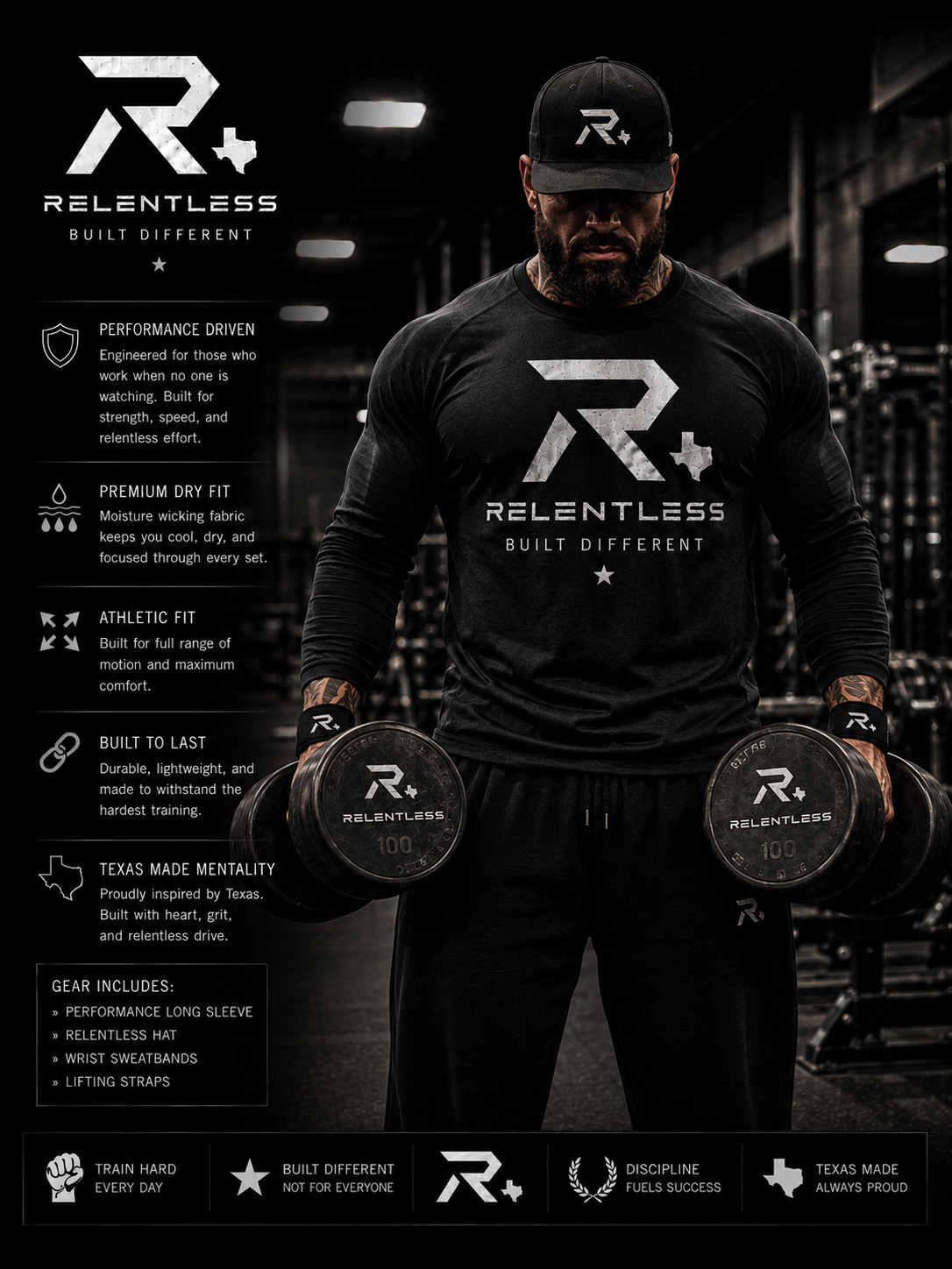 Relentless performance long sleeve front product board